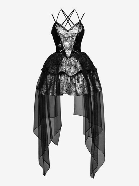 Gothic Lolita Dresses Lace Metal Details Black