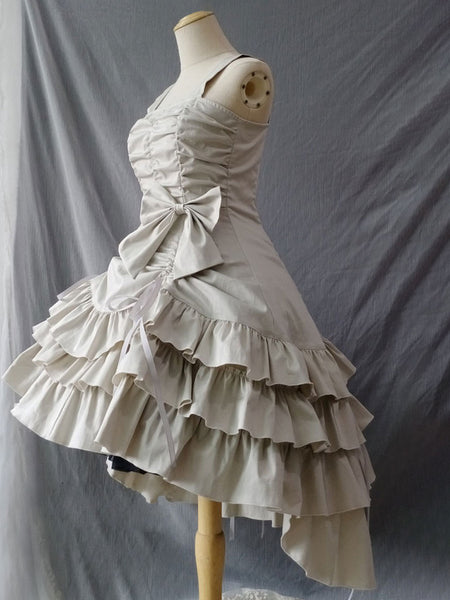 Gothic Lolita Dresses Lace Pleated Ecru White Ecru White