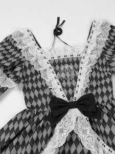 Gothic Lolita Dresses Lace Ruffles Plaid Black Black