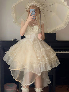 Gothic Lolita Dresses Lace Ruffles White Light Sky Blue