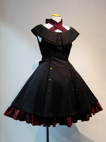 Gothic Lolita Dresses Ruffles Black