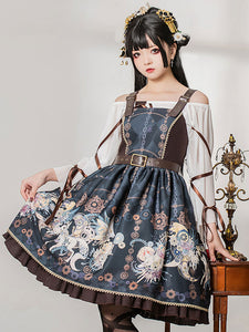 Gothic Lolita Dresses Ruffles Dark Navy