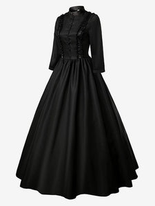 Gothic Lolita Dresses Ruffles Long Sleeves Black Lolita Tea Party Dress