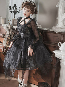 Gothic Lolita Dresses Ruffles Bows Black