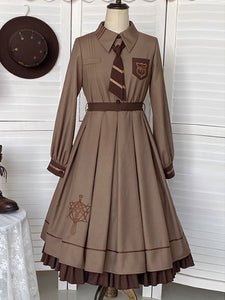 Gothic Lolita Dresses Ruffles Embroidered Coffee Brown Coffee Brown