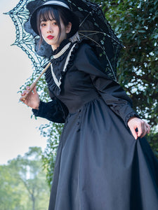 Gothic Lolita Dresses Ruffles Lace Black Black