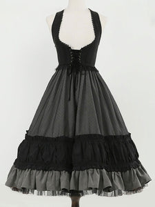 Gothic Lolita Dresses Ruffles Lace Black Burgundy
