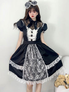 Gothic Lolita Dresses Ruffles Lace Lace Black