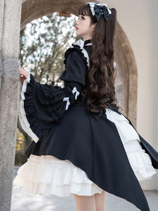 Gothic Lolita Dresses Ruffles Lace Up Black