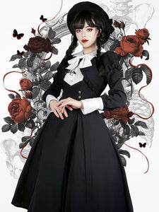 Gothic Lolita Dresses Ruffles Pleated Black