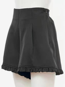Gothic Lolita Outfits Black Ruffles Long Sleeves Pants Top Bowknot