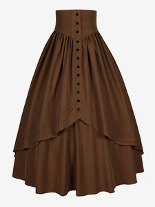 Gothic Lolita SK Ruffles Coffee Brown Lolita Skirts