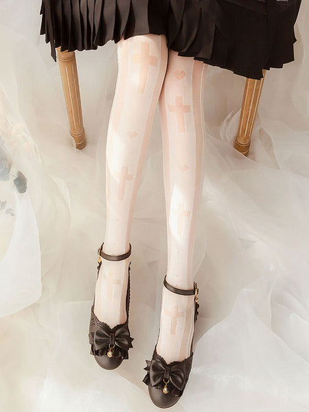 Gothic Lolita Stocking White Accessory Polyester Lolita Accessories