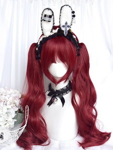 Gothic Lolita Wig Long Heat-resistant Fiber Burgundy Lolita Accessories