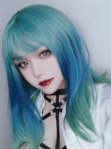 Gothic Lolita Wig Long Heat-resistant Fiber Green Lolita Accessories