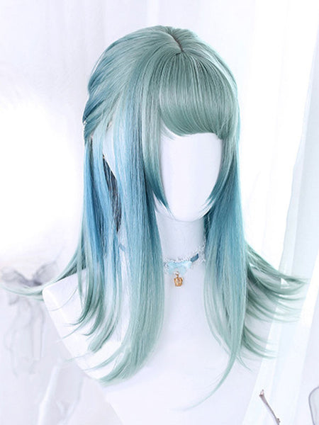 Gothic Lolita Wig Long Heat-resistant Fiber Green Lolita Accessories