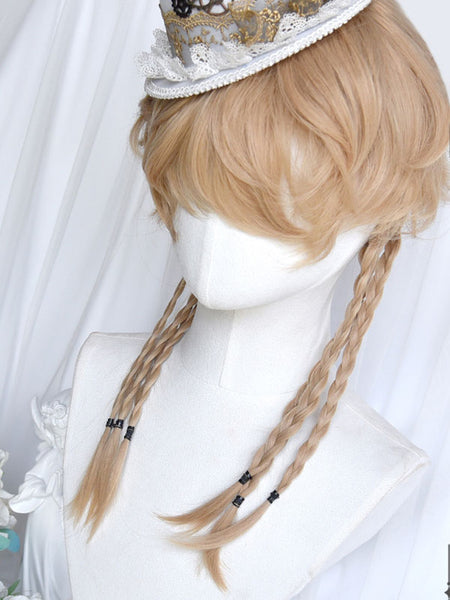 Gothic Lolita Wigs Long Heat-resistant Fiber Light Gold Lolita Accessories