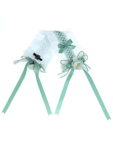 Green Lolita Accessories Lace Flowers Bows Polyester Fiber Headwear Miscellaneous
