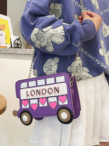 Hearts Pattern Lolita Handbag Pink Cross-body Bag PU Leather Lolita Accessories