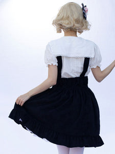 Idol clothes Lolita SK Angel Beats Floral Print Black Ruffles Lolita Skirts