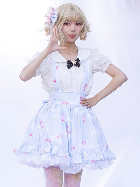 Idol clothes Lolita SK Cardcaptor Sakura   Ruffles As Image Floral Print Lolita Skirts