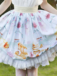Idol clothes Lolita SK Ruffles As Image Floral Print Lolita Skirts