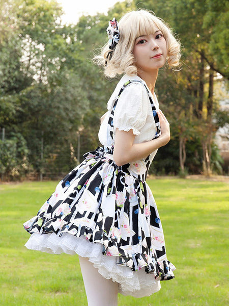 Idol clothes Lolita Skirt Cardcaptor Sakura   Ruffles As Image Floral Print Lolita Skirts