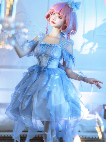 Lolita Dress Polyester Short Sleeves Lolita