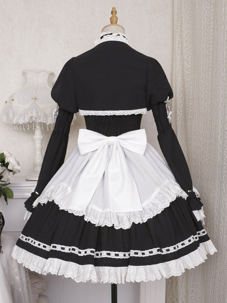 Lolita Dresses Tea Party Style Lolita Skirt Ruffles Sleeveless Polyester Sweet Black