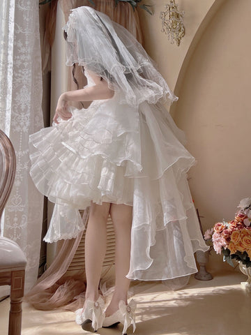 Lolita Wedding Dress Lolita Accessories White Bows Ruffles Polyester Fiber Headwear Lace Miscellaneous