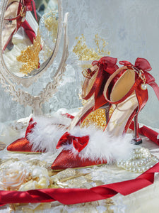 Lolita Wedding Dress Lolita Footwear Red Bows Stiletto Heel Lolita Pumps