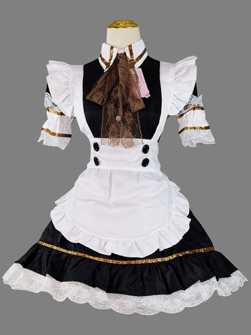 Maid Lolita Dresses Lace Ruffles Short Sleeves Lolita Dress