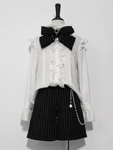 Pre-sell Gothic Lolita Bloomers Stripes Straight Black Lolita Pant
