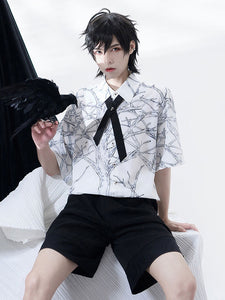 Pre-sell Gothic Lolita Blouses Black Short Sleeves Lolita Top Lolita Shirt