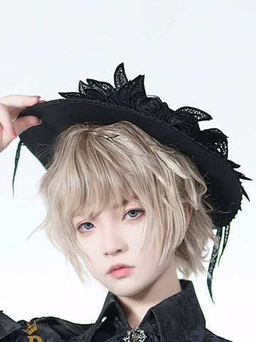 Pre-sell Gothic Lolita Hat Flowers Accessory Polyester Black Lolita Accessories