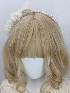 ROCOCO Style Lolita Accessories Ecru White Pearls Flowers Headwear Miscellaneous