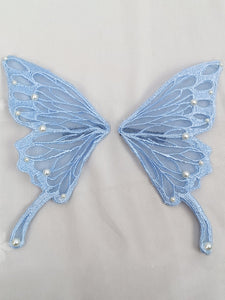 ROCOCO Style Lolita Accessories Light Sky Blue Pearls Headwear Butterfly Pattern Miscellaneous