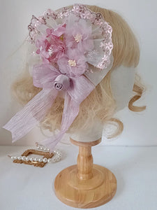 ROCOCO Style Lolita Accessories Pink Flowers Bows Polyester Headwear Miscellaneous