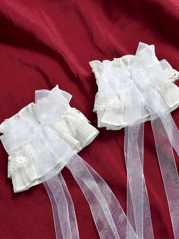 ROCOCO Style Lolita Accessories White Lace Bows Polyester Fiber Oversleeves Lace Miscellaneous