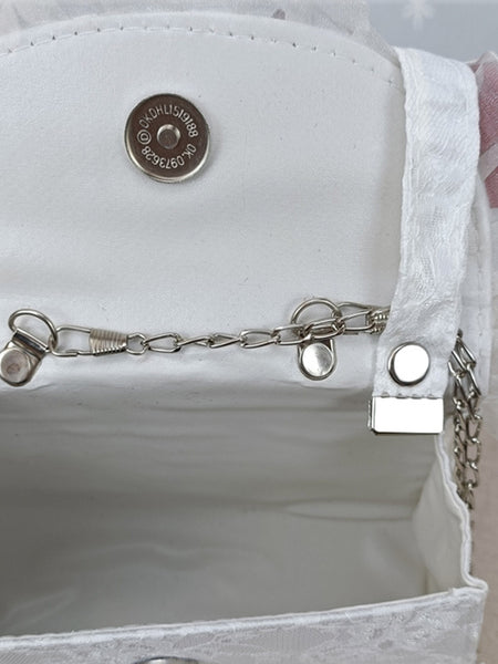 ROCOCO Style Lolita Handbag Cameo Pink PU Leather Chains Ruffles Bow Handbag Lolita Accessories