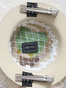 ROCOCO Style Lolita Hat Ecru White Rose Ruffles Accessory Lolita Accessories