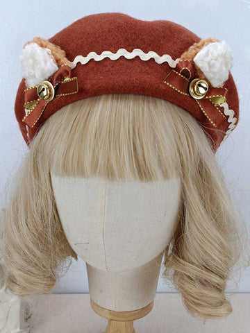 ROCOCO Style Lolita Hat Ruffles Bows Accessory Polyester Mahogany Lolita Accessories