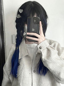 ROCOCO Style Lolita Wig Blue Long Heat-resistant Fiber Lolita Accessories