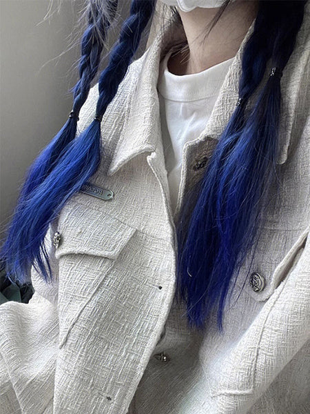 ROCOCO Style Lolita Wig Blue Long Heat-resistant Fiber Lolita Accessories