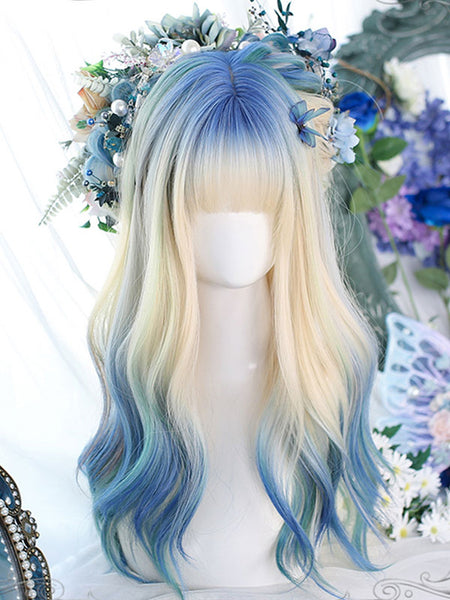 ROCOCO Style Lolita Wig Long Heat-resistant Fiber Light Sky Blue Lolita Accessories