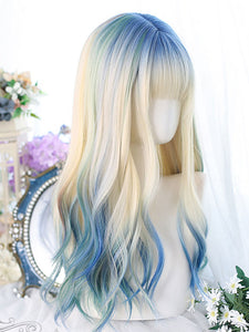 ROCOCO Style Lolita Wig Long Heat-resistant Fiber Light Sky Blue Lolita Accessories