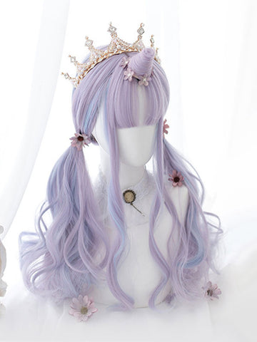 ROCOCO Style Lolita Wig Long Tousled Heat-resistant Fiber Lavender Lolita Accessories