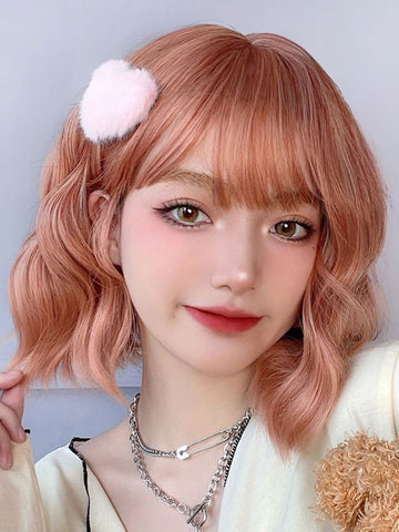 ROCOCO Style Lolita Wig Orange Short Heat-resistant Fiber Lolita Accessories