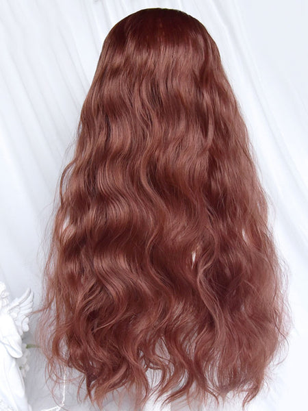 ROCOCO Style Lolita Wigs Coffee Brown Long Heat-resistant Fiber Lolita Accessories