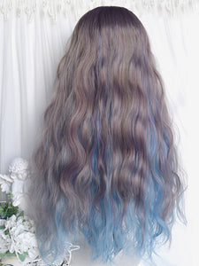 ROCOCO Style Lolita Wigs Long Heat-resistant Fiber Blue Gray Lolita Accessories